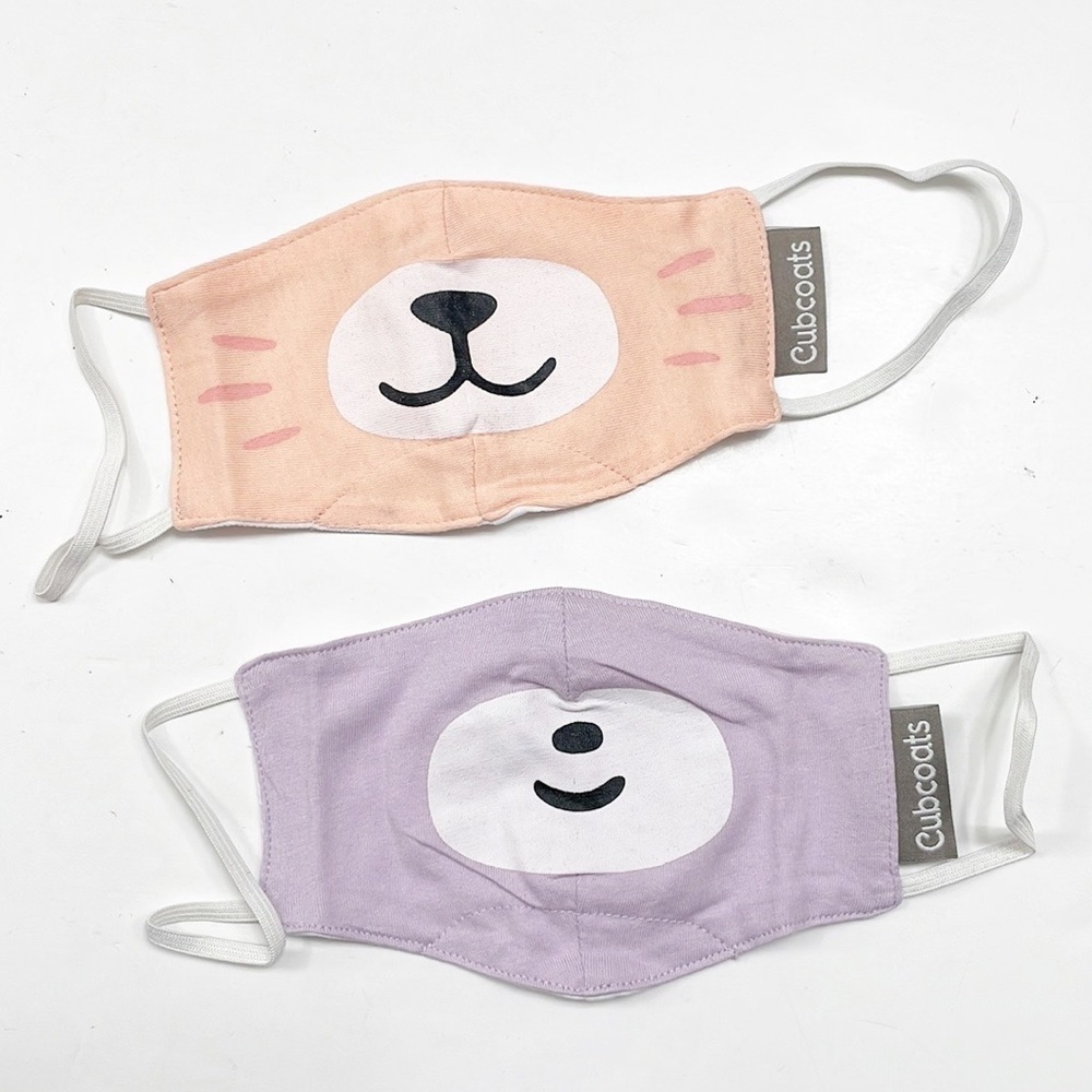 Cubcoats animal face masks for kids - 2 pack